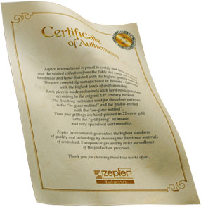 Certificate of authenticity