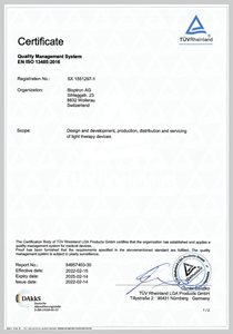 Certificate for Quality Management
